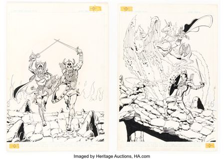 Swordquest #2 Fireworld Wraparound Cover Original Art (DC, 1982)