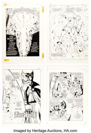 Swordquest #2 "Book Two, Fireworld!" Complete 48-Page Story Original Art (DC, 1982) (48)