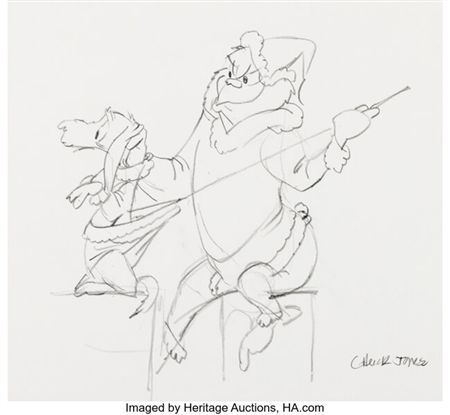 How the Grinch Stole Christmas The Grinch and Max Drawing Original Art