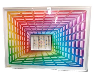 Huge Op Art Hardedge Lucite Wall Relief Sculpture MCM Mod Pop