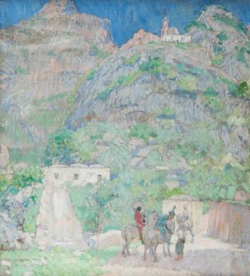 Positano, Der Weg zur Bergkapelle (Positano, The Path to the Mountain Chapel)
