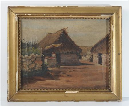 Mexican Village Scene with a Woman at a Well