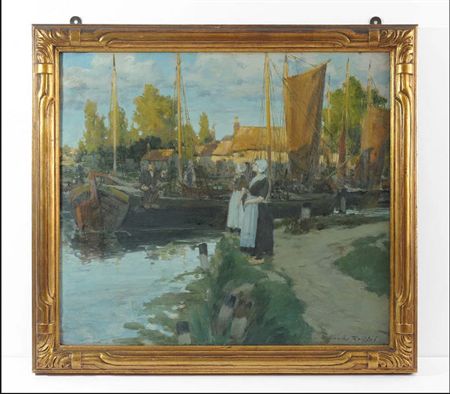 Eropean harbor scene