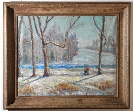 Winter landscape with figures