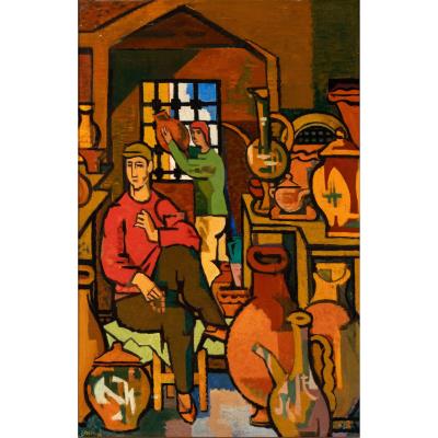 The potter's workshop by Nurullah Berk - Auction record, sale price, and art valuation. Compare with similar artists and explore comparable artworks.