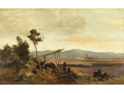LANDSCAPE WITH SHELTER by Hugo Burgel - Auction record, sale price, and art valuation. Compare with similar artists and explore comparable artworks.