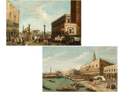 THE PIAZZETTA WITH A VIEW OF THE ISOLA DI SAN GIORGIO  /  THE PALAZZO DUCALE WITH THE BACINO DI SAN MARCO  (2)