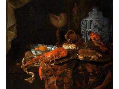 Magnificent Still Life with Wanli Bowl and Lobster