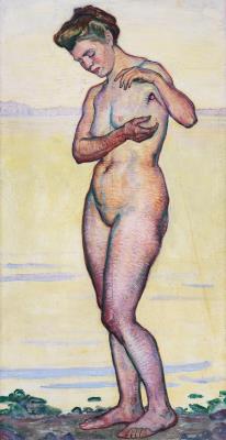 Standing Act / (verso) Standing Woman in a Blue Dress in a Landscape by Hans Brasch - Auction record, sale price, and art valuation. Compare with similar artists and explore comparable artworks.