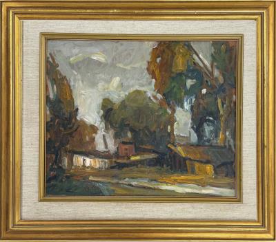 LANDSCAPE WITH HOUSES AND TREES