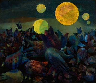 Campanulas - Moons by Aubin Pasque - Auction record, sale price, and art valuation. Compare with similar artists and explore comparable artworks.