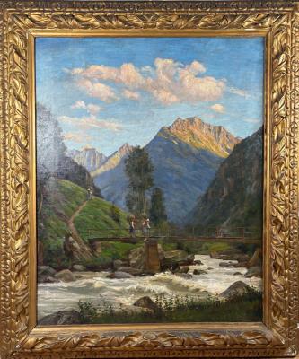Fishermen crossing a bridge by Giovanni Rava - Auction record, sale price, and art valuation. Compare with similar artists and explore comparable artworks.