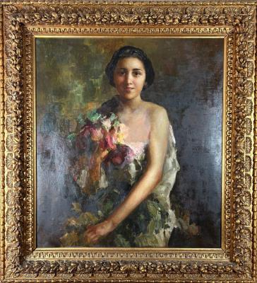Girl with Flowers by Rinaldo Agazzi - Auction record, sale price, and art valuation. Compare with similar artists and explore comparable artworks.