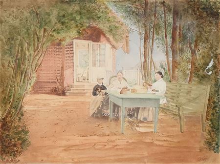 Olga at play with her sister Xenia and brother Mikhail