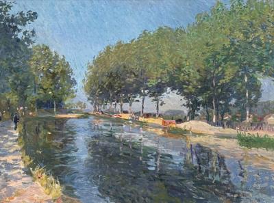 River Landscape, Probably The Seine At Bennecourt