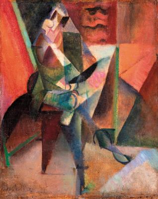 In the Atelier (Seated Cubist Figure)