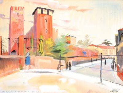 Summer Day in Verona by Erno Jeges - Auction record, sale price, and art valuation. Compare with similar artists and explore comparable artworks.