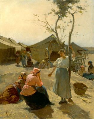 People Conversing by Lajos Deak Ebner - Auction record, sale price, and art valuation. Compare with similar artists and explore comparable artworks.