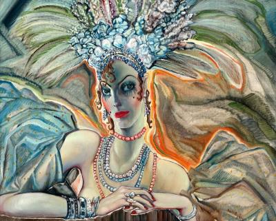 Lady with Headdress (The Emerald Eyes) by Gyula Batthyany - Auction record, sale price, and art valuation. Compare with similar artists and explore comparable artworks.
