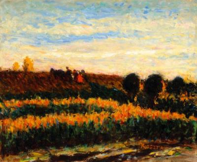 Crimson-clad Landscape (Lights of the Setting Sun) by Jozsef Koszta - Auction record, sale price, and art valuation. Compare with similar artists and explore comparable artworks.