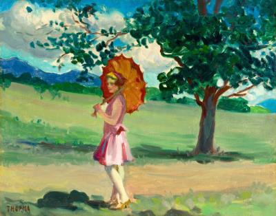 Walk in Nagybánya (Girl with Parasol) by Janos Thorma - Auction record, sale price, and art valuation. Compare with similar artists and explore comparable artworks.
