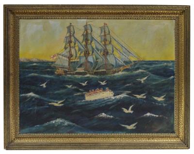 Clipper Ship on Rough Seas