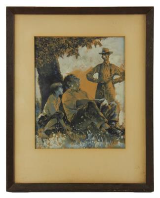Men and Boy By Tree