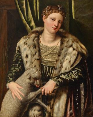 Portrait of a noblewoman as Saint Agnes