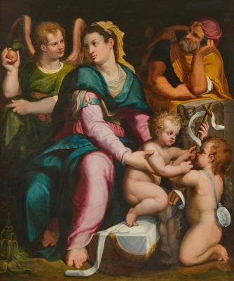 The Holy Family with John the Baptist and an angel by Lorenzo Sabatini - Auction record, sale price, and art valuation. Compare with similar artists and explore comparable artworks.
