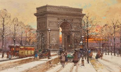 L'Arc de Triomphe, soir d'hiver