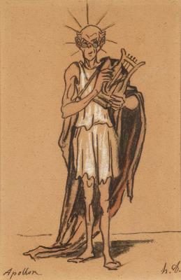 Apollo playing the lyre