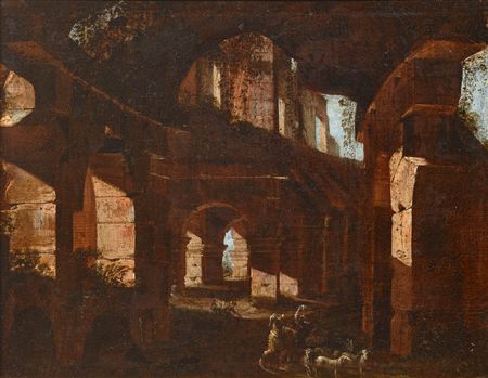 Interior view of the ruins of the Colosseum