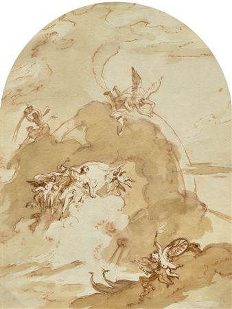 Allegorical celestial scene. Study for a ceiling fresco.