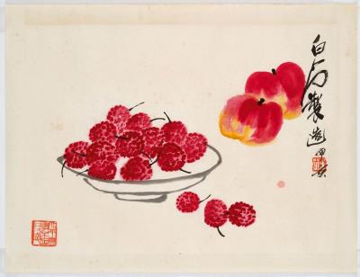 Apples and Lychees with Fruit Basket