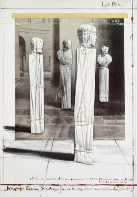 Wrapped Roman Sculptures, Project for the Glyptothek, Munich