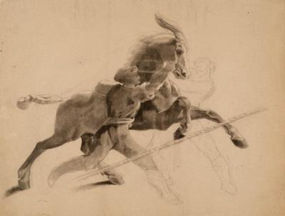 Horse in Harness after Géricault