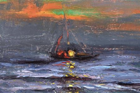 Boat sailing on the ocean