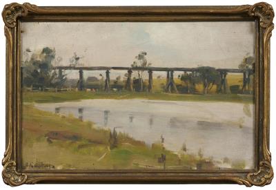 A bridge across river flats