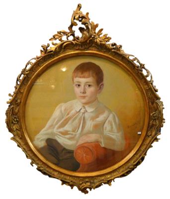 Young Man Seated on a Sofa