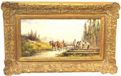 Woodcutter at Work in a Summer Landscape