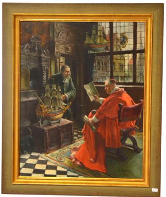 The Cardinal, with his shipbuilder and plans
