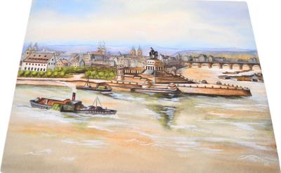 View of Koblenz with Deutsches Eck, Rhine and Moselle
