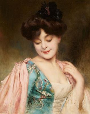 Young woman with a ladybug by Alexis Vollon - Auction record, sale price, and art valuation. Compare with similar artists and explore comparable artworks.