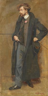 Portrait of a young man with a cigarette (self-portrait?) by Albert Pinot - Auction record, sale price, and art valuation. Compare with similar artists and explore comparable artworks.