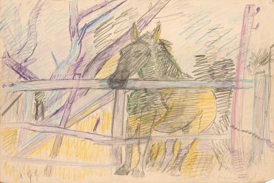 Horse Behind Fence/Autumnal Trees (Double-sided) by William Merric Boyd - Auction record, sale price, and art valuation. Compare with similar artists and explore comparable artworks.