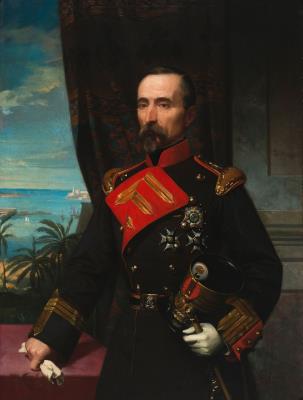 Portrait of Luis Andriani y Rosique, Infantry Colonel and Lieutenant Governor of Trinidad, Cuba with the Morro Castle of Havana in the background by Luis Madrazo Y Kuntz - Auction record, sale price, and art valuation. Compare with similar artists and explore comparable artworks.