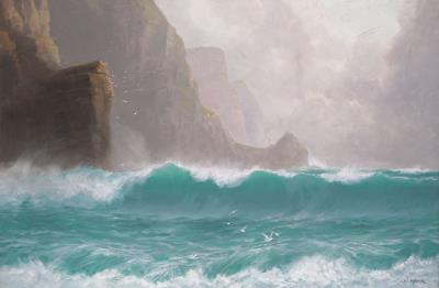 Waves Breaking on a Rocky Coast