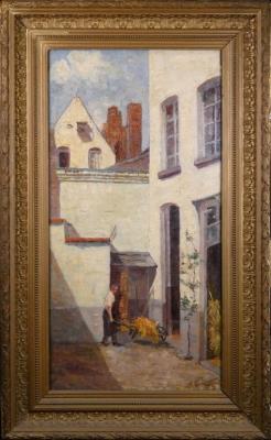 Cour de ferme animée - 1907