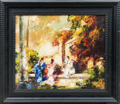 Gathering of ladies by Mario Pobbiati - Auction record, sale price, and art valuation. Compare with similar artists and explore comparable artworks.