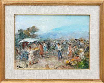 Market Scene by Gaetano Bocchetti - Auction record, sale price, and art valuation. Compare with similar artists and explore comparable artworks.